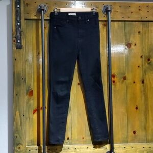 WOMENS MADEWELL BLACK DENIM JEANS SIZE 27 10" INCH HIGH RISE SKINNY